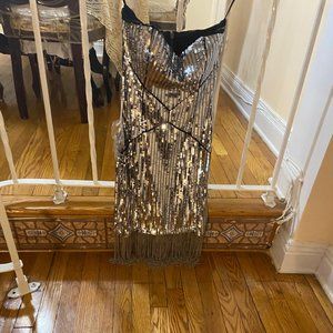 Silver short party dress